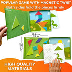 QUOKKA Magnet Game for Kids 3-5 - Tangram Game Kids Ages 4-8 - Travel I Road Trip I Plane I Car Ride - Magnetic Toddler Travel Puzzles