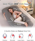 Pregnancy Pillow, Full Body Maternity Pillow 57 inch, with Removable Washable Cover - Sleep Support for Legs, Back, Neck, Shoulder, HIPS, Belly for Pregnent Women (Cooling Cover)