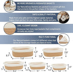NaturalCozy 5-Piece Rectangle Storage Basket Set- Natural Cotton Rope Woven Baskets for Organizing! Small Basket for Montessori, Baby Nursery, Dog Toy Baskets, Cat Toy Box, Bathroom Organization Bin