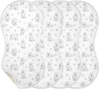 4 Pack Muslin Burp Cloths Samoyed Dogs White Cotton Baby Burp Cloths Soft Burping Cloth Absorbent Spit Up Rags for Newborn Baby Boys Girls 22x11 Inch