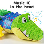 Sumobaby Infant Baby Musical Stuffed Animal Activity Soft Toys with Teether, Multi-Sensory Crinkle, Rattle and Textures, for Tummy Time Newborn 0-3-6-12 Months Boys, Girls, Crocodile (Alligator)