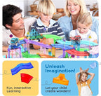 PicassoTiles 12pcs Race Track Add-On Magnetic Railway 5Styles Building Block Set Magnet Tiles Construction Toy STEM Learning Early Education Toys Blocks Child Brain Development for Kids Age 3+ PTR12