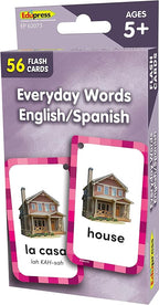 Teacher Created Resources Everyday Words English/Spanish Flash Cards (EP62073), Medium