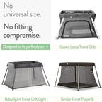 Travel Crib Fitted Sheets Compatible With Guava Lotus, Baby Bjorn, Dream on Me Travel Crib Light Playard – Fits Perfectly on 24 x 42” Mattress Without Bunching Up – Snuggly Soft Jersey Cotton – 2 Pack