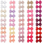 CÉLLOT 50PCS 2inch Baby Hair Clips - Fully Lined Tiny Baby Hair Bows Alligator Clips for Girls Infants Toddlers 25 Colors in Pairs