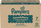 Pampers Swaddlers Diapers, Size 7 (26-50 lbs), 88 Count, Absorbent, Keeps Baby Dry and Comfortable, Skin Safe Disposable Baby Diaper (Packaging May Vary)