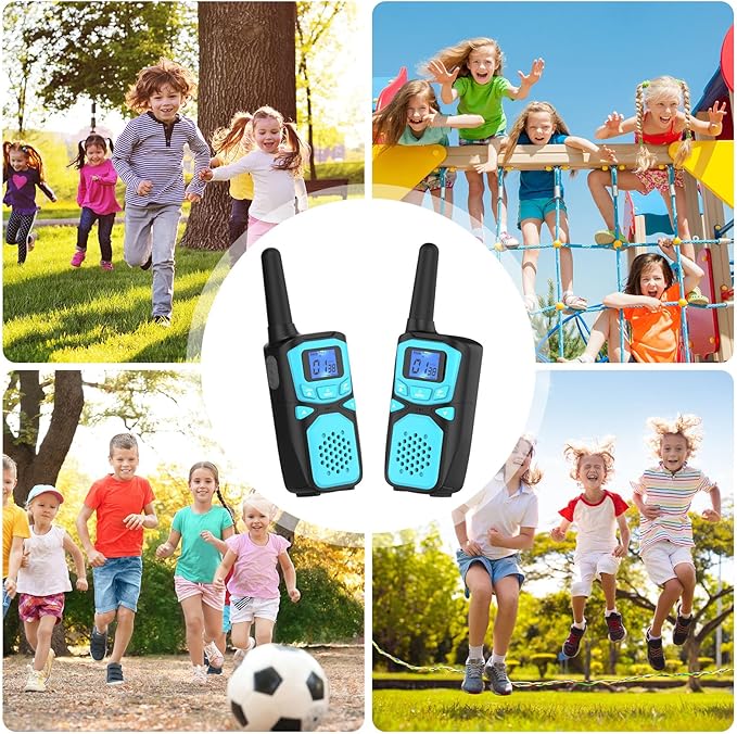 Walkie Talkies for Kids Rechargeable, 2 Pack Long Range Walkie-Talkie for Small 2 Way Radio Hands-Free Outdoor Camping, Hiking Talki with Wearable Lanyard Birthday Xmas Toys Gifts for Boys Girls Kids