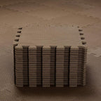 qqpp EVA Rubber 18 Tiles Interlocking Puzzle Foam Floor Mats - Baby Play Mat for Playing | Exercise Mat for Home Workout. Brown. QC-Fb18N