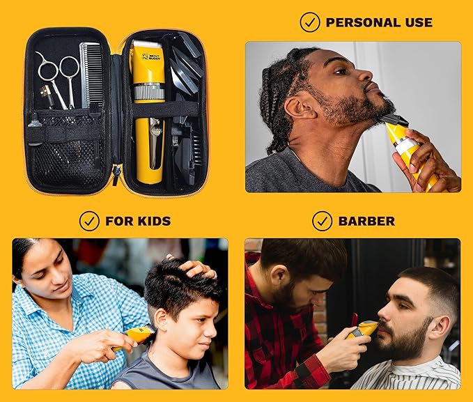 The Cut Buddy Clipper & Grooming Set, Cordless Hair & Beard Trimmer with Ceramic & Titanium Blades, 7 Guards, Waterproof, Beginner Kit