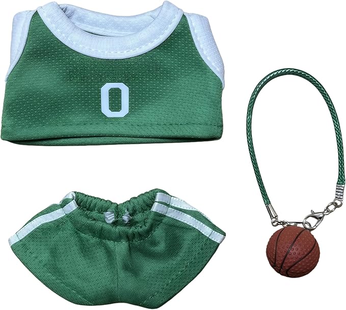 Doll Clothes for 17cm Popular Dolls/Sports-Themed Basketball Football 3-Piece Sets/17cm Doll Accessories ( No Dolls )/ (NO.0 - Green)