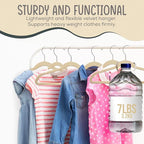 50 Premium Kids Velvet Hangers - 14" Non-Slip Clothes Hangers for Kids & Preteens - Ultra Slim, Space-Saving, Strong & Durable Hangers with 360° Swivel Hook - Ivory