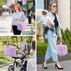 PIIOSER Breastmilk Cooler Bag with Ice Pack, Compatible with Wearable Breast Pumps & Accessories - Portable Pumps Carrying Case for Nursing & Working Moms (Purple-Small)
