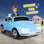 12V Kids Electric Car, Power Wheels with Remote Control, Ride on Car Toys with LED Light, 3 Speeds, Music, Blue