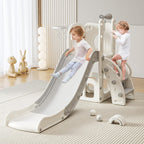 Toddler Slide Baby Slide for Toddlers Kids with Basketball Hoop Telescope Indoor Outdoor Slide Playset Playground