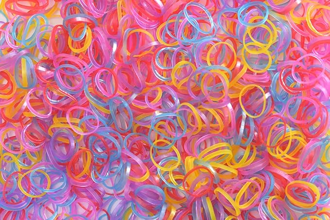 Youxuan Kids Elastics No Damage Colored Hair Bands Fashion Girls Hair Ties 1000 Count Small Size