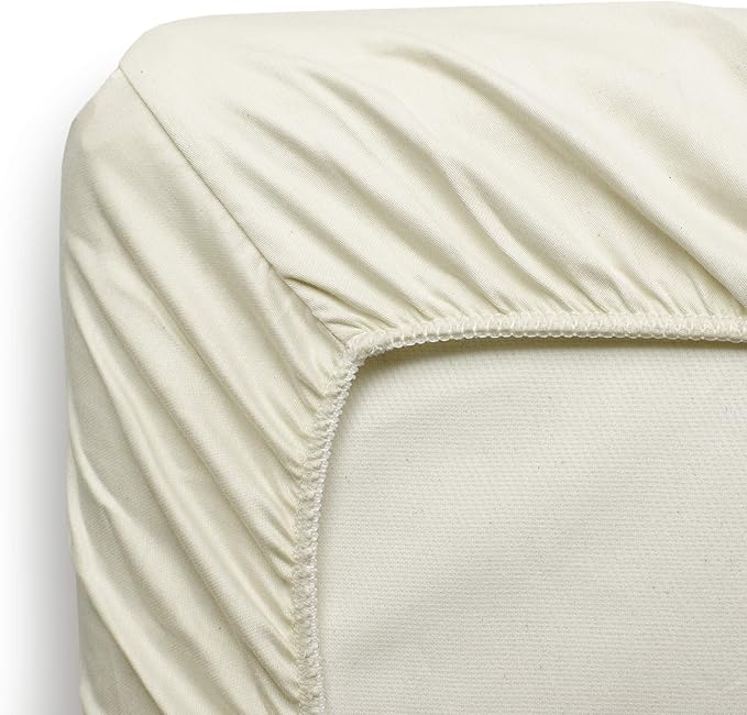 Naturepedic Organic Crib Mattress Sheet - Crib Fitted Sheet for Standard Crib Mattress - Soft and Breathable Cotton Crib Sheet - Ivory - 52"x28"