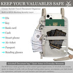 Neck Wallet - Rfid Wallet Women - passport holder for travel - Travel Wallet Passport Holder For Travel Women - 10.3x6.8inch (Silver White)