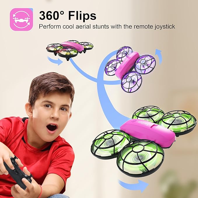Mini drone for Kids and Beginners,Indoor Quadcopter Plane for Boys,Small Helicopter with Auto Hovering, 3D Flips, Headless Mode,Easy to fly,Great Gift Toy for Boys and Girls