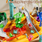 Kitchen Sink Toys Toddlers 3-5, Play Sink with Running Water, Water Table for Kids Ages 4-8, Fishing Game Outdoor Toys Pretend Role Play Toys for Boys Girls 3 4 5 6 7 8