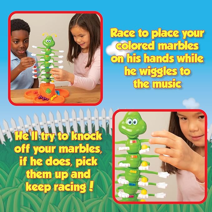 PlayMonster Giggle Wiggle Board Games for Kids, Hand-Eye Coordination, Preschool Games, The Twisting-Turning Race to Get Your Marbles to The Top Game, Ages 4+, Batteries Not Included