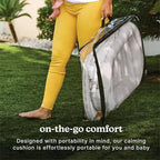 MyBaby 3-in-1 Calming Baby Cushion, Soothing Comfort for Newborns & Infants, Snuggling Sensation, Sound and Vibration, Designed for Safety, Rechargeable & Machine-Washable, by Homedics, Gray