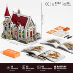 Medieval Castle Banquet Hall Lighting Building Bricks Set - Middle Ages City Town Modular Collection Display Kit with Minifigures 3232 Pcs for Adults & Teens