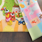 Baby Care Play Mat - Playful Collection (Busy Farm, Large) - Play Mat for Infants – Non-Toxic Baby Rug – Cushioned Baby Mat Waterproof Playmat – Reversible Double-Sided Kindergarten Mat