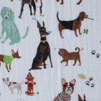 Little Unicorn Premium Crib Sheet | Breathable & Super-Soft Muslin Fabric (Woof)