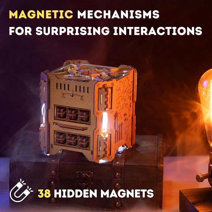 Tesla Box - Electronic Puzzle Box - Escape Room Game in a Box - Brain Teaser - 3D Wooden Puzzle for Adults - Money Puzzle Box for Cash Gift - Birthday GiftBox MoneyBox