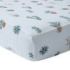 Little Unicorn Premium Crib Sheet | Breathable & Super-Soft Muslin Fabric (Prickle Pots)