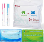 Clinical Guard 14 Ovulation Test Strips and 5 Pregnancy Test Strips Combo Rapid HCG Test Fertility Ovulation Predictor Kit (19 Count) - Azure/Sage