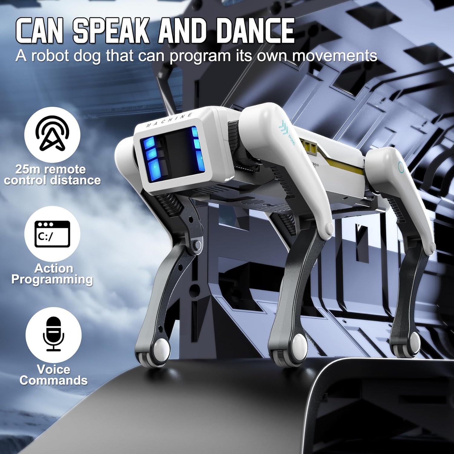 Robot Dog, AI Dog, AI Smart Pet, Will Dance and Kungfu, Voice/App/Remote Control, Support Action Programming, AI Robot Ideal Gift for Adults/Kids