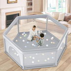 Baby Playpen 65x65 Inch, Large PlayPen for Babies and Toddlers Hexagonal Type Baby Play Yards for Toddlers Infants