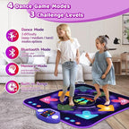 Dance Mat Toys for 3-12 Year Old Girls Boys, Dance Pad with Light Up 8-Buttons & Bluetooth, Music Dance Game with 7 Game Modes, Christmas Birthday Gifts for 3 4 5 6 7 8 9 10+ Year Old Girls Boys