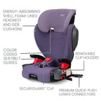 Britax Highpoint Backless Belt-Positioning Booster Seat, SafeWash Purple Ombre