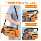 Accmor Universal Stroller Organizer with Insulated Cup Holder Detachable Phone Bag and Shoulder Strap,Stroller Bag Caddy Organizer Fits for Uppababy, Baby Jogger, Britax Strollers