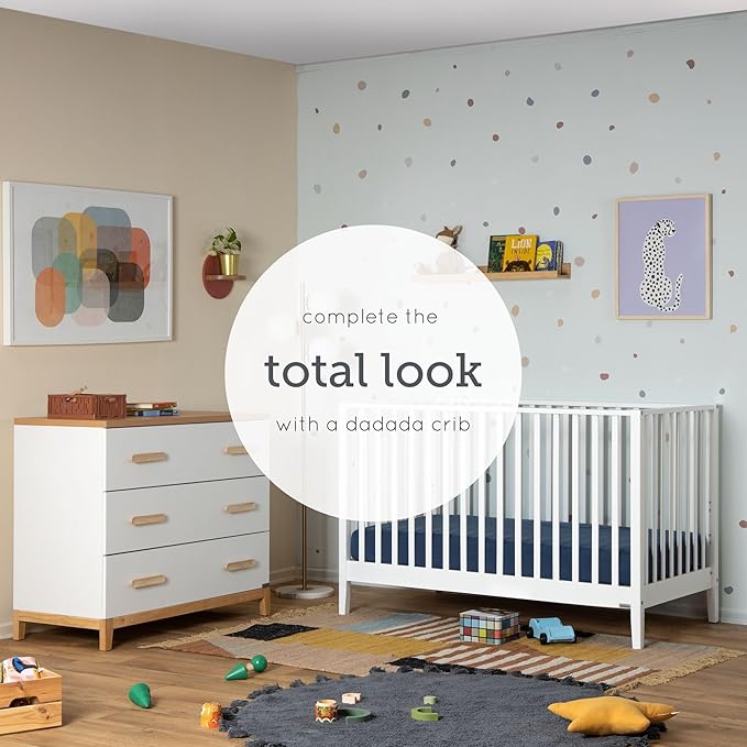 dadada LaLa 3 Drawer Dresser for Nursery - Modern Design, Deep Drawers, Baby-Safe Finish, Anti-Tip Safety, Durable Construction, Maximum Storage for Small Spaces, 39” Wide. (Little 3-Drawer)