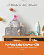 PeraBella Diaper Caddy Organizer with Handle, Baby Shower Gifts Basket Bag, Registry Search Must Haves Items, Nursery Storage Organizer for Newborn Girl Boy, Baby Bag Essentials, Car Diaper Caddy Cart