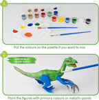 BONNYCO Dinosaur Toys for Kids Painting Kit 16 Figurines Kids Crafts Kits with Glow in The Dark Toys & Gifts for Boys 3 4 5 6 7 8 9 10 Years Old | Dinosaur Gifts Arts and Crafts Birthday Christmas