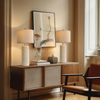 PoKat 27.5'' Tall Table Lamps for Living Room Set of 2, Ceramic Bedroom Lamps for Night Stands, Modern Bedside Lamps for Bedroom Living Room, Nightstand Lamps for End Table, Hallway, Gold and White