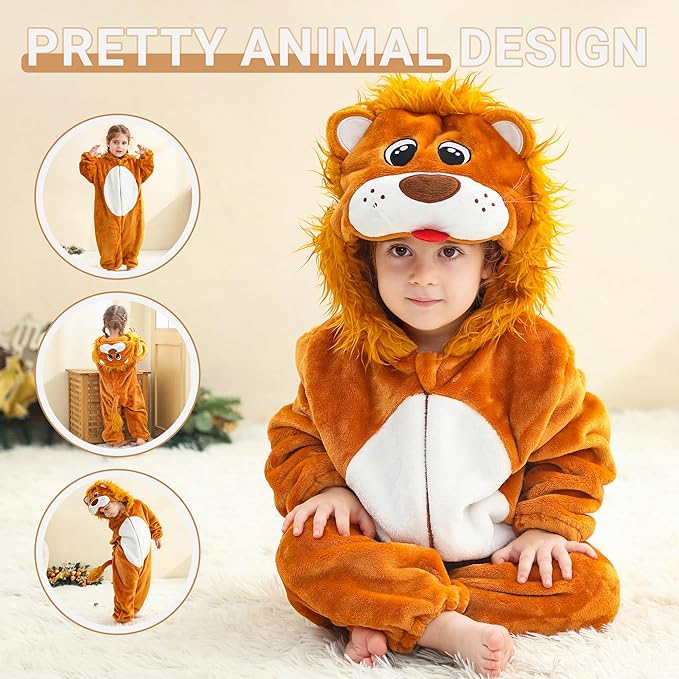 MICHLEY Unisex Baby Halloween Romper Dress up Flannel Soft Animal Cosplay Costume Outfit For Girls Boys 0-4T