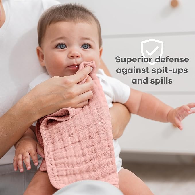 Comfy Cubs Muslin Burp Cloths 20" x 10", Pack of 6 - Large, 6-Layer, Ultra Absorbent 100% Cotton for Baby Drool and Messes - Soft, Safe & Gentle Baby Burp Cloths Set for Boys & Girls - Multi Girl