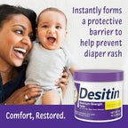 Desitin Maximum Strength Baby Diaper Rash Cream, 40% Zinc Oxide for Treatment, Relief & Prevention, Hypoallergenic, Phthalate- & Paraben-Free Paste, Protects Skin For Up To 12 Hours, 16 oz