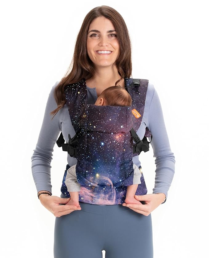 Beco Gemini Baby Carrier from Newborn to Toddler - Certified Ergonomic Newborn Baby Carrier for Infants and Children of 7-35 lbs - M Shape, Adjustable Seat, 100% Cotton (Carina Nebula)