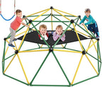 Climbing Dome, 10FT Dome Climber with Hammock & Swing for Kids 3-10, Kids Outdoor Jungle Gym Supports 1000lbs, Easy Assembly Playground Jungle Gym Backyard Play Equipment, Yellow+Green