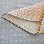 Crane Baby Soft Cotton Crib Mattress Sheet, Fitted Sheet for Cribs and Toddler Beds, Blue River Dash, 28”w x 52”h x 9”d