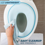 Toddler Potty Training Seat - Toddler Toilet Seat Attachment for Boys & Girls w/Splash Guard, Non-Slip Grip for Secure Fit, Fits Standard Round & Oval Toilets, Storage Hook Included, Blue