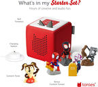 Tonies Toniebox Audio Player Starter Set with Spidey, Ghost-Spider, Spin, Black Panther, and Playtime Puppy - Ages 3+, Listen, Learn, and Play with One Huggable Little Box - Red