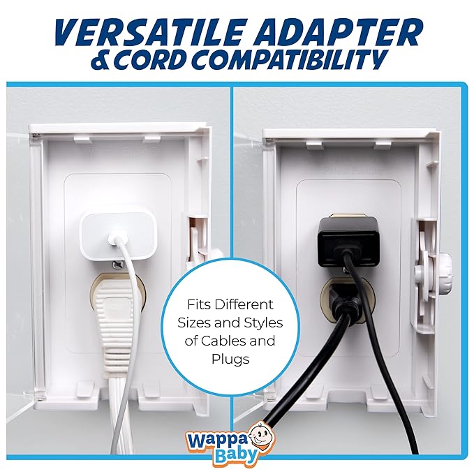 Clear Outlet Cover Box [Patented] Double Lock for Much Better Toddler Proofing, Easier Operation, Simple 3 Step Install with Included Screws. Provides Extra Space Inside for Plugs