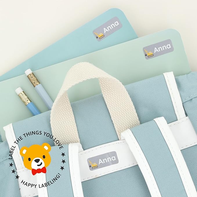 Personalized Name Labels for Kids (120) – Custom Waterproof & Durable Stickers for Clothing, Daycare, Office & School Supplies - Heavy Duty Vehicles